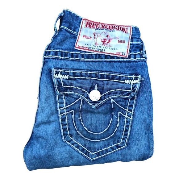 TRUE Religion Jeans Size 31 BILLY SUPER T Blue - Picture 1 of 7